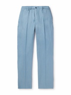 Incotex - Slim-Fit Straight-Leg Linen Trousers - Blue