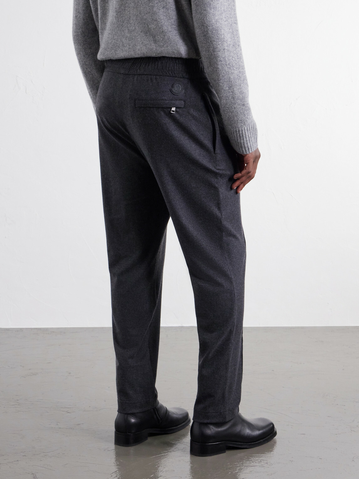 Moncler - Straight-Leg Mélange Stretch-Flannel Sweatpants - Gray