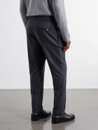 Moncler - Straight-Leg Mélange Stretch-Flannel Sweatpants - Gray