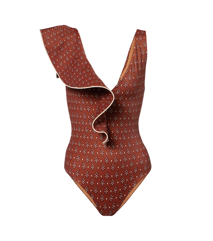 Photo: Johanna Ortiz Ruffled printed swimsuit