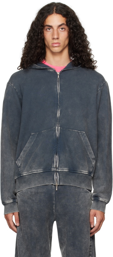 Photo: Omar Afridi Gray Shabby Full Zipped Hoodie