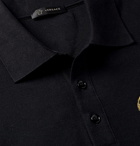 Versace - Logo-Embroidered Cotton-Piqué Polo Shirt - Black