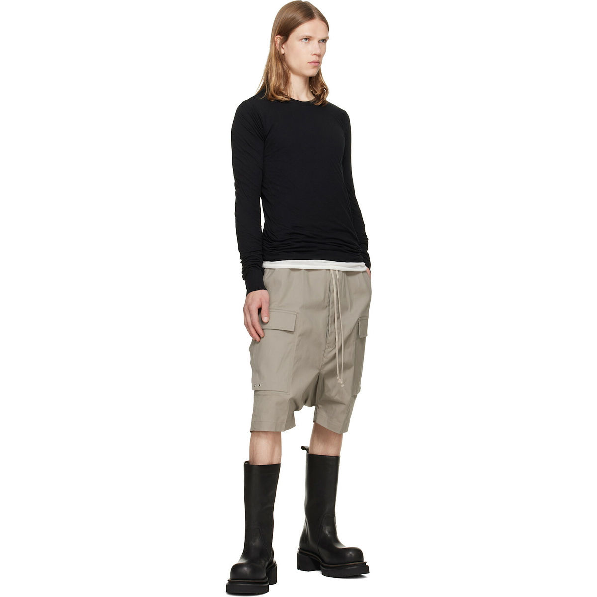 Rick Owens Taupe Tower Pods Cargo Shorts