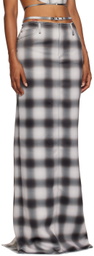 JUNEYEN Beige Check Maxi Skirt