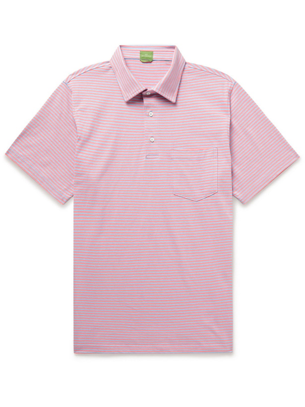 Photo: SID MASHBURN - Striped Cotton-Jersey Polo Shirt - Pink