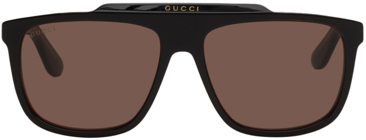 Photo: Gucci Black & Red Rectangular Sunglasses