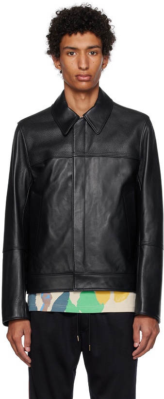 Photo: Paul Smith Black Slim-Fit Leather Jacket