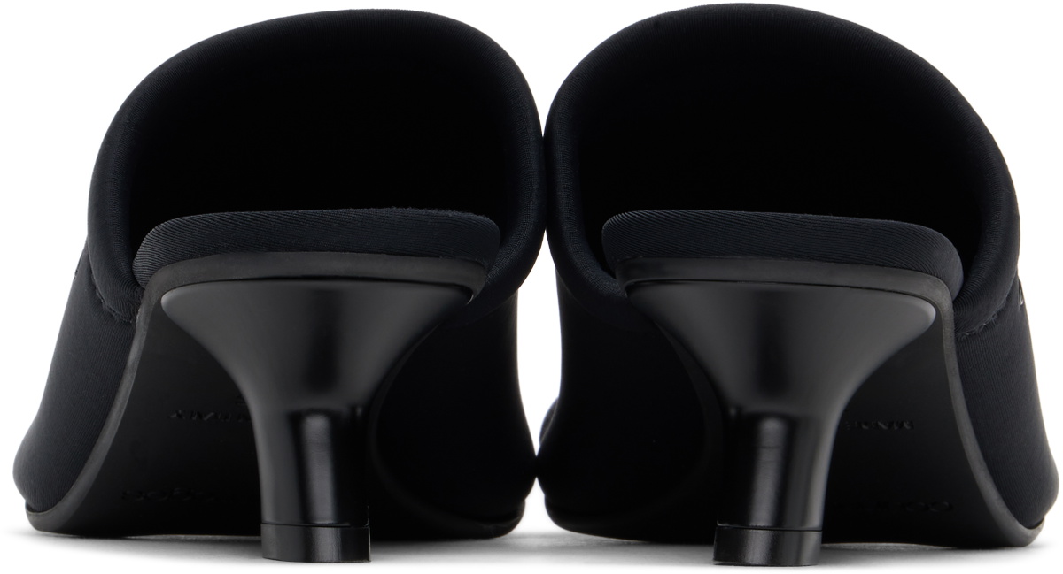 Courrèges Black Wet Scuba Heeled Mules