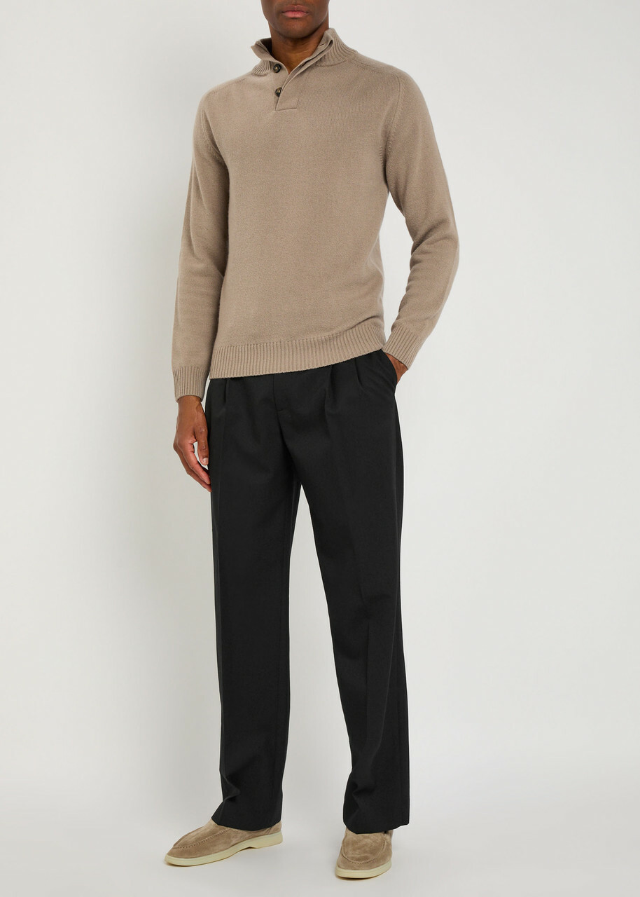 Aurélien City Wool and Cashmere-blend Jumper Taupe