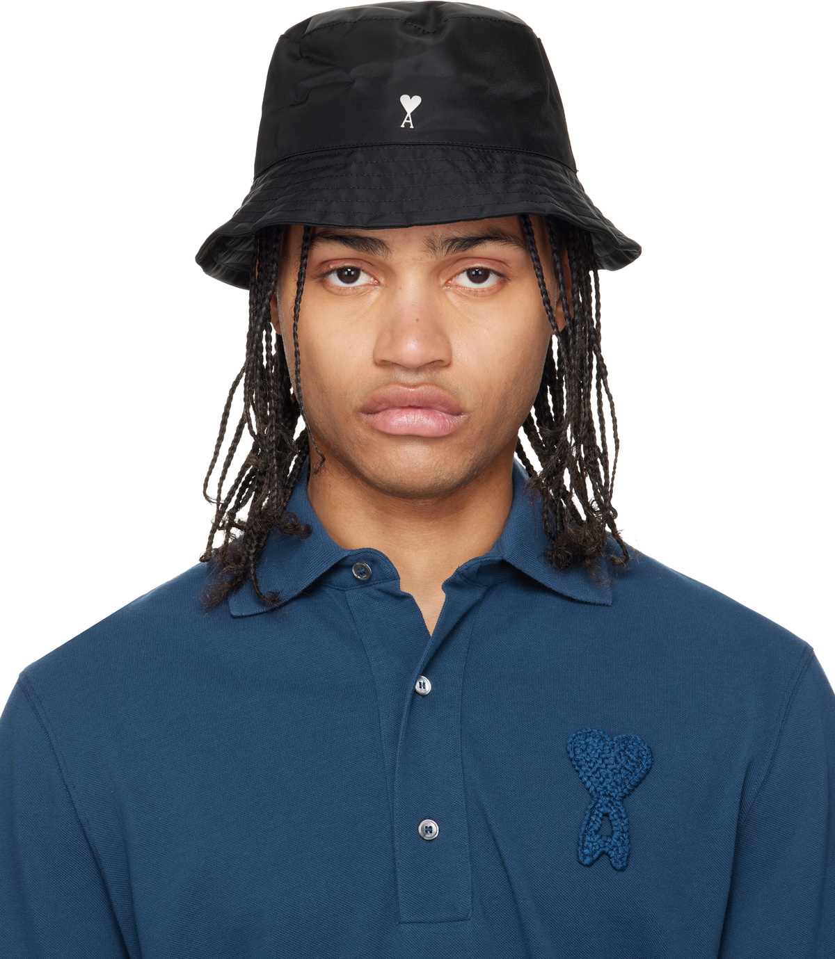 ami AMI DE COEUR スタッズ バケットハット AMI Paris Black Ami de Coeur Stud Bucket Hat AMI