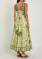Alemais Dixie Printed Cotton-poplin Midi Dress Yellow