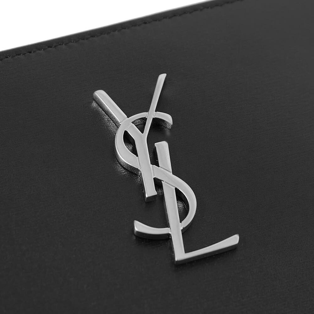 ★Saint Laurent★ロゴ プレート iPad ホルダー Saint Laurent Men's YSL Metal Logo Ipad Holder in Black