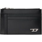 Diesel Black Zip Pocket Leather Card Holder