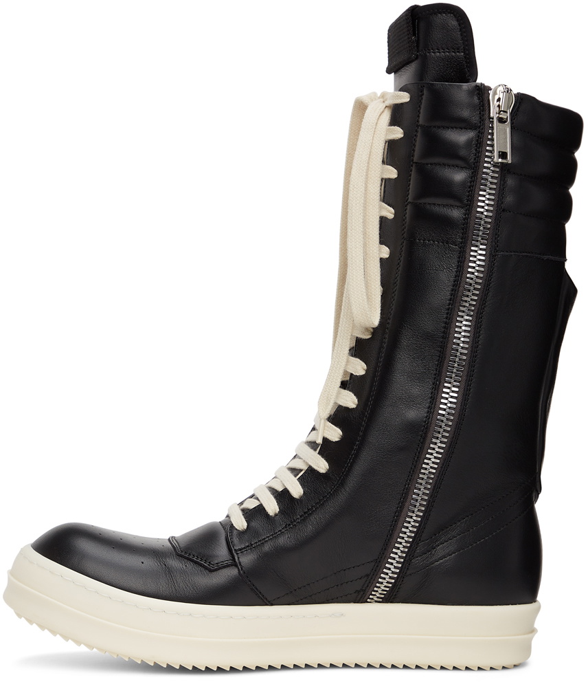 Rick Owens Black Cargo Basket High Sneakers Rick Owens