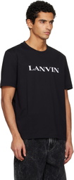 Lanvin Black 'Lanvin' Embroidered Cotton T-shirt