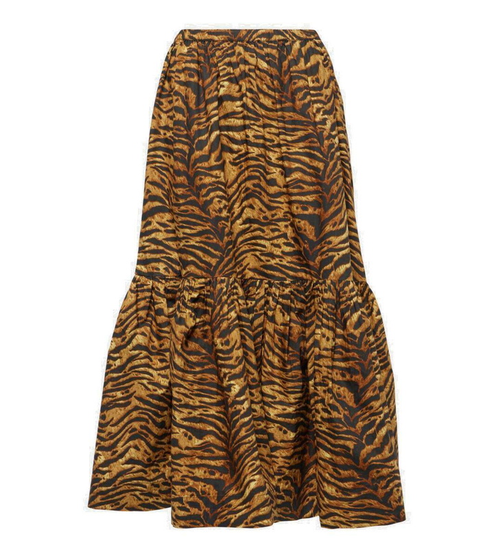 Photo: Ganni Leopard-print cotton maxi skirt
