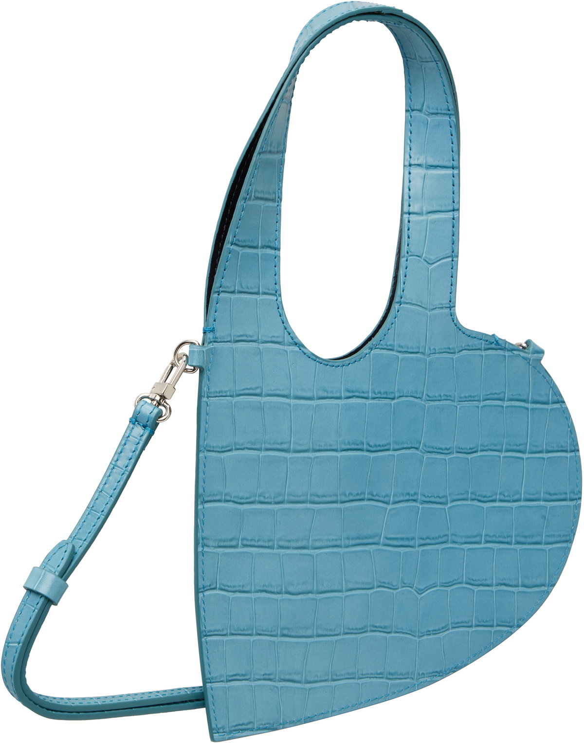 Coperni Blue Croco Mini Heart Tote