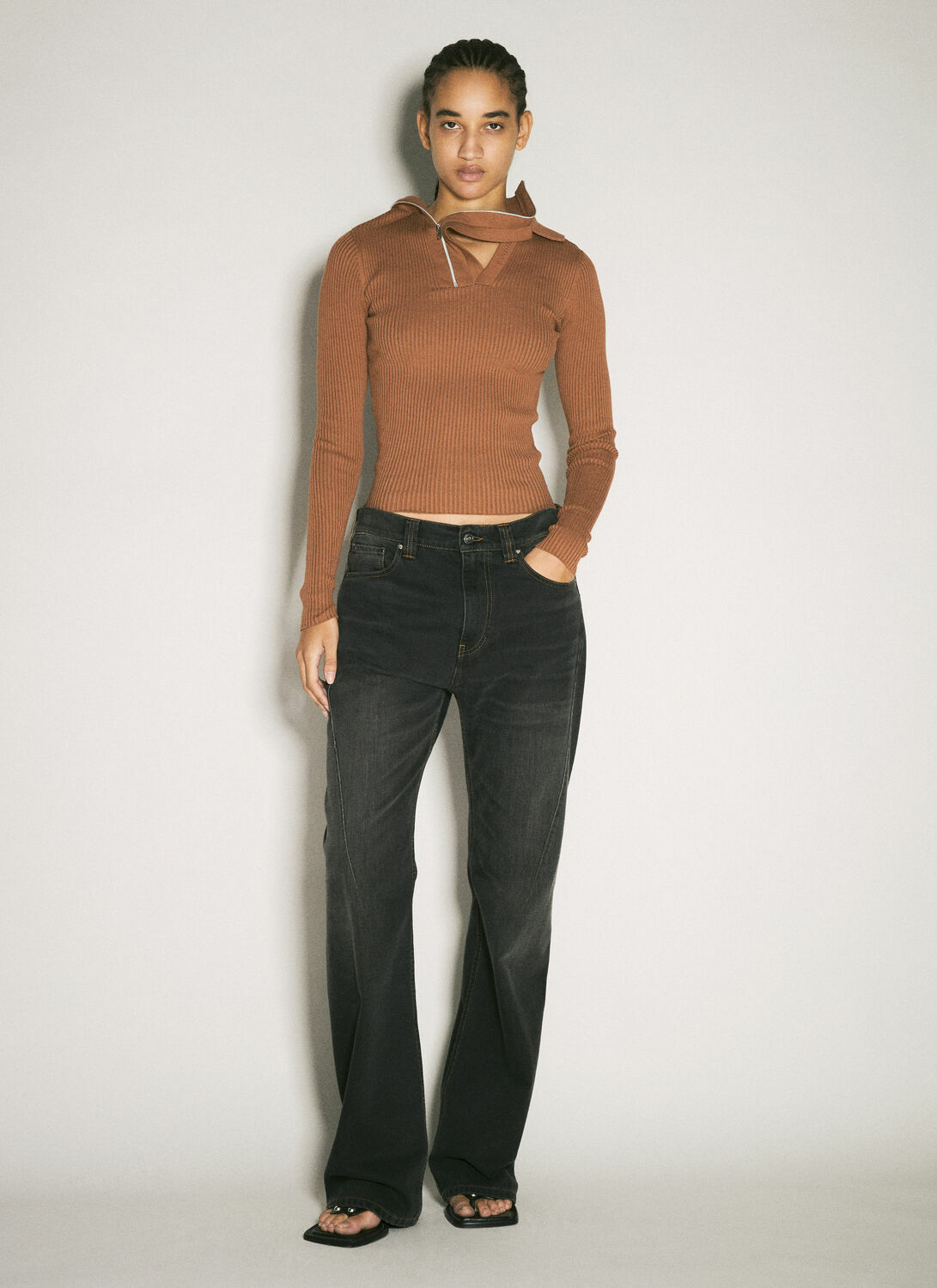 Y/Project Pinched Shoulder Rib Sweater