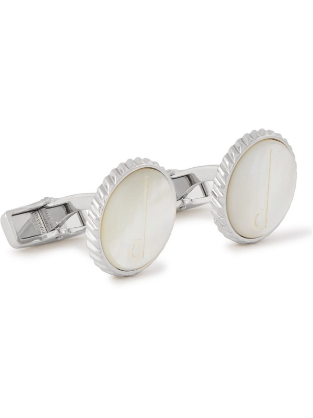 Photo: DUNHILL - Engraved Mother-of-Pearl and Steel Cufflinks