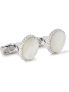 DUNHILL - Engraved Mother-of-Pearl and Steel Cufflinks