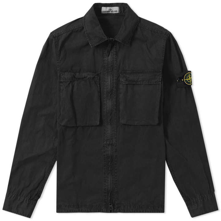 Photo: Stone Island Tela Smerigliata Garment Dyed Zip Overshirt