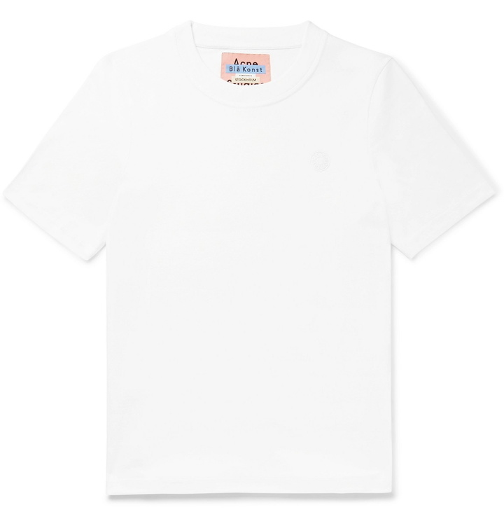 Photo: Acne Studios - Logo-Appliquéd Cotton-Jersey T-Shirt - White