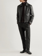 Stòffa - Ponge Leather Blouson Jacket - Black