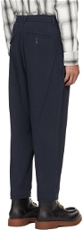Universal Works Navy Pleated Trousers