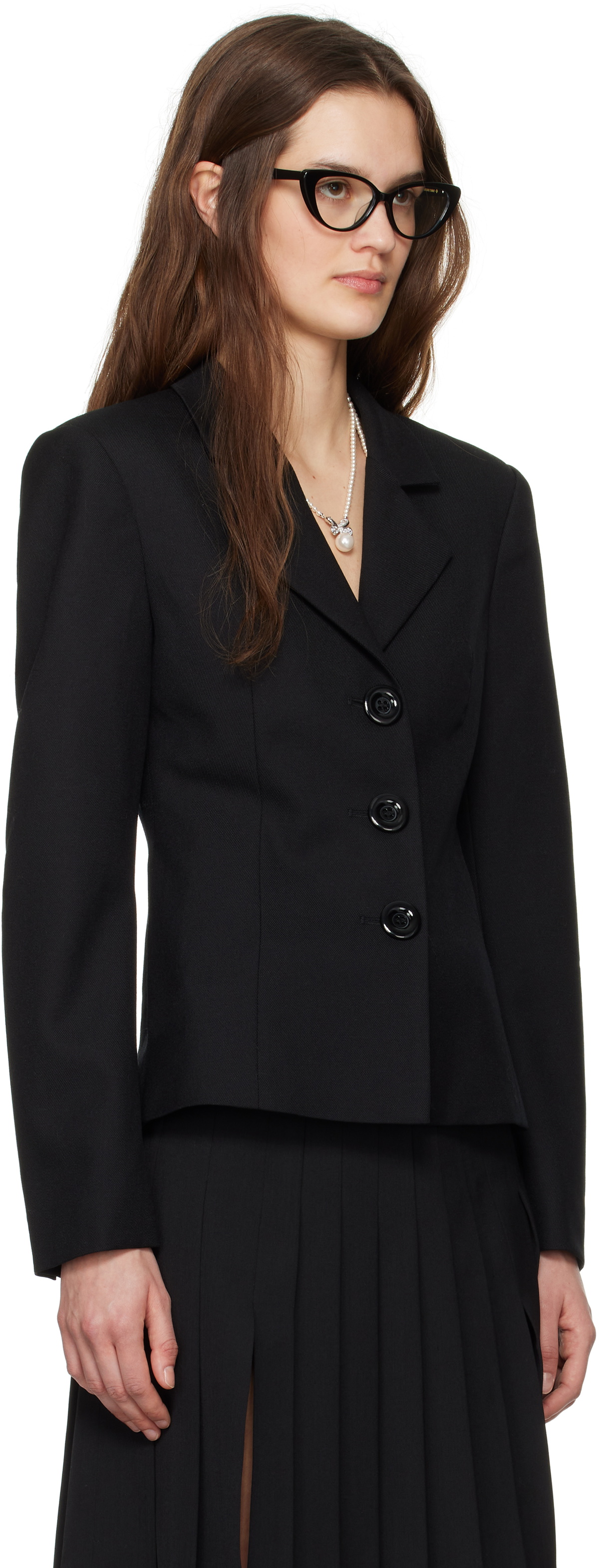 SHUSHU/TONG Black Waist Blazer