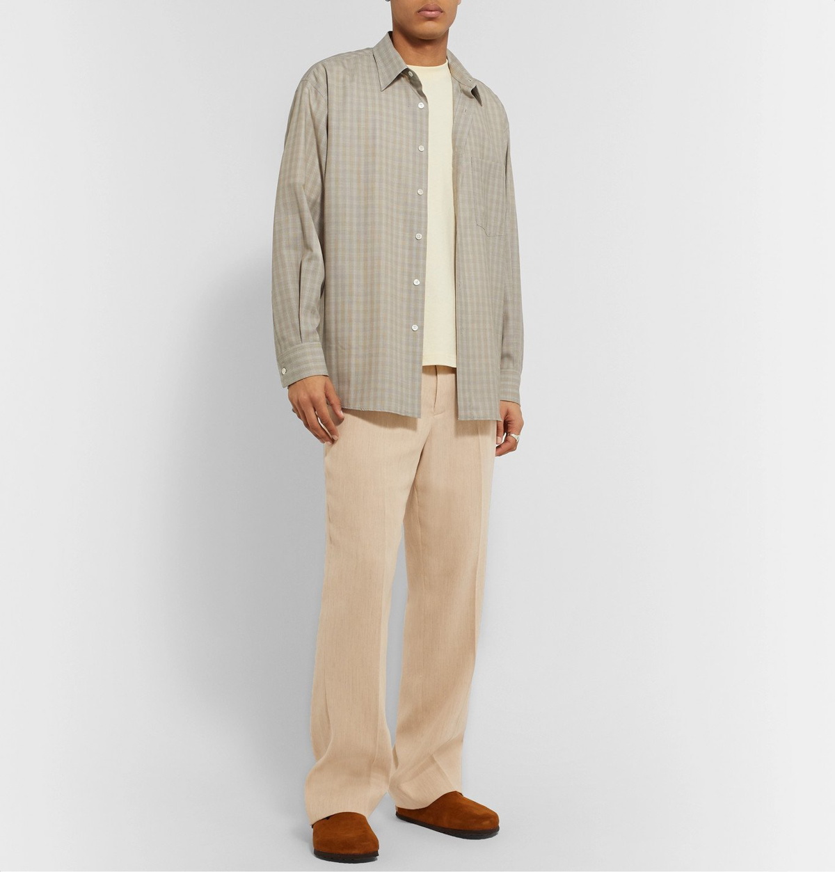 Auralee - Double-Faced Cotton and Camel Hair-Blend Trousers