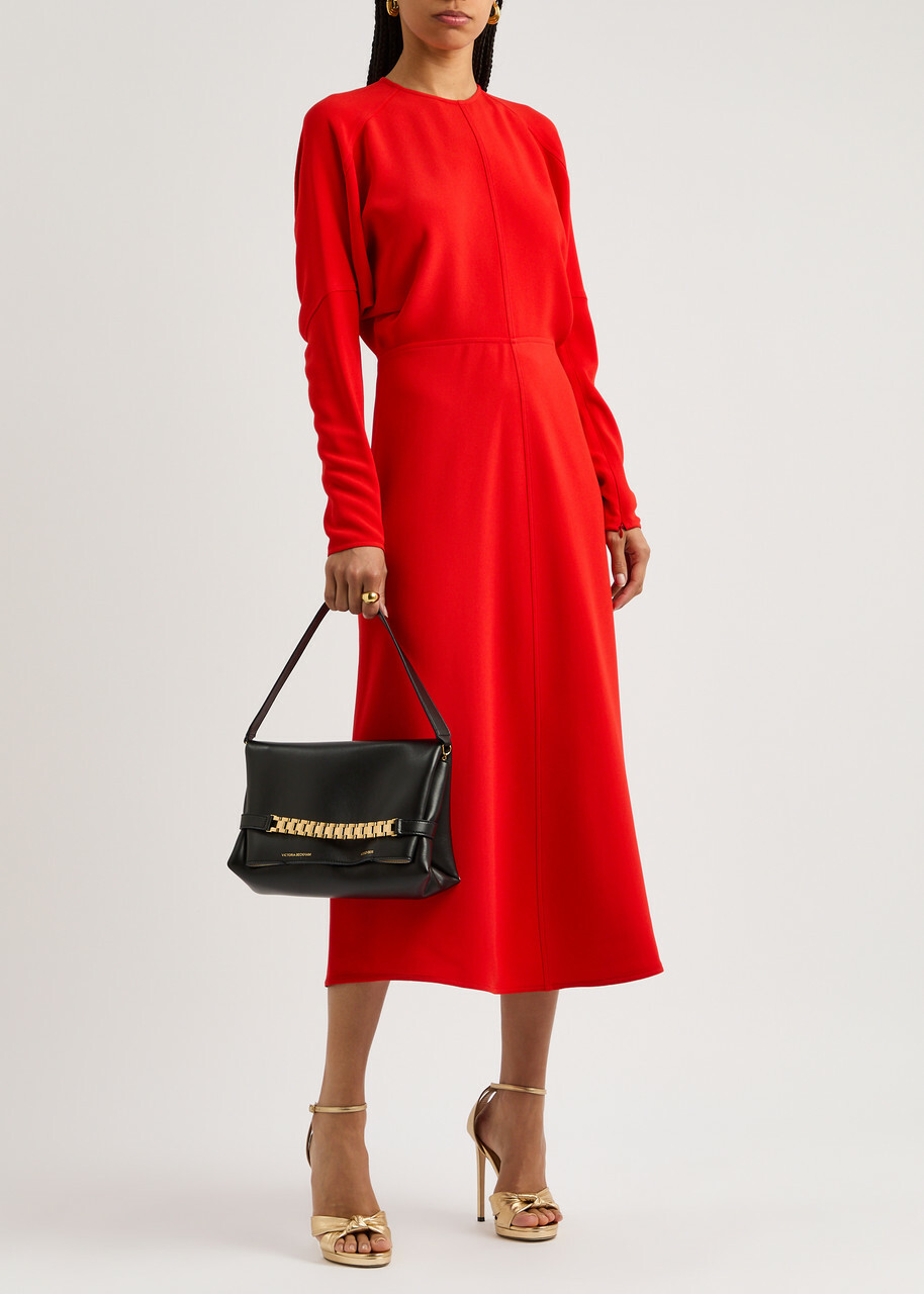 knee length dresses for ladies Gathered Waist Midi Dress - Frost