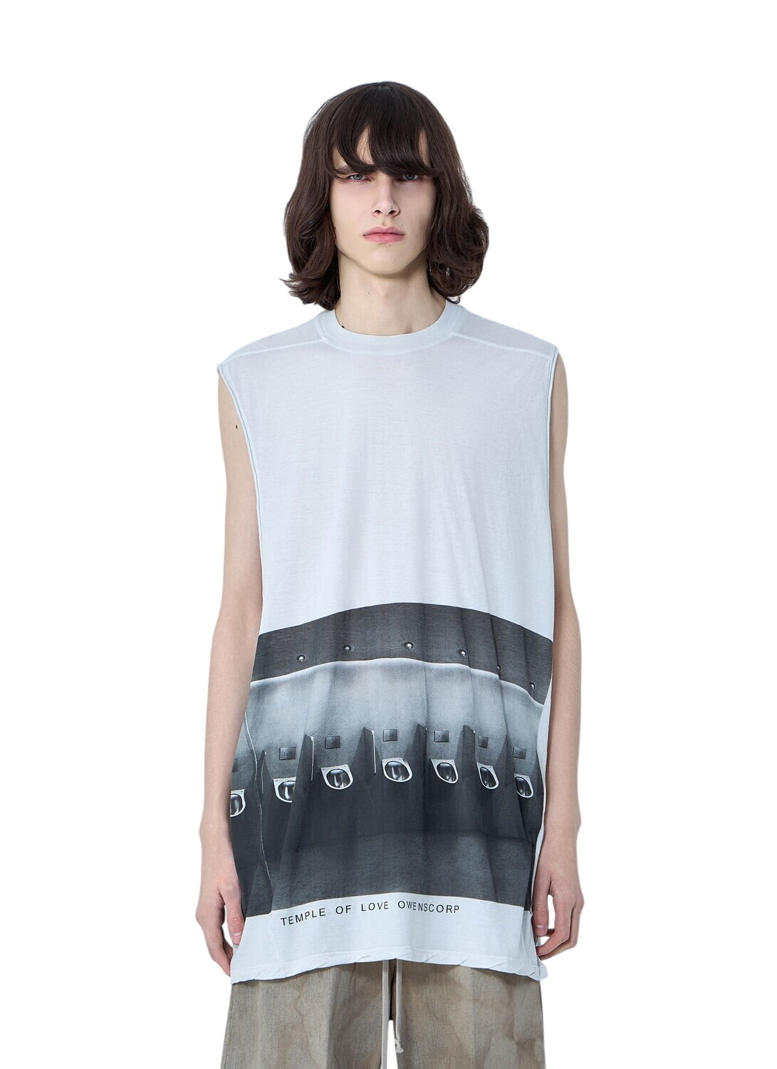 Rick Owens Black Cut-Out Rod Tank Top Rick Owens