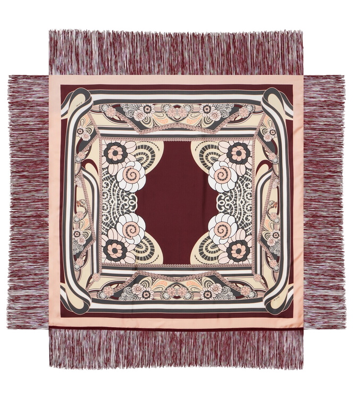 Photo: La DoubleJ Fringed printed silk twill scarf