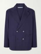 De Bonne Facture - Double-Breasted Wool Suit Jacket - Blue
