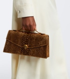 McQueen Skull snake-effect leather top-handle bag