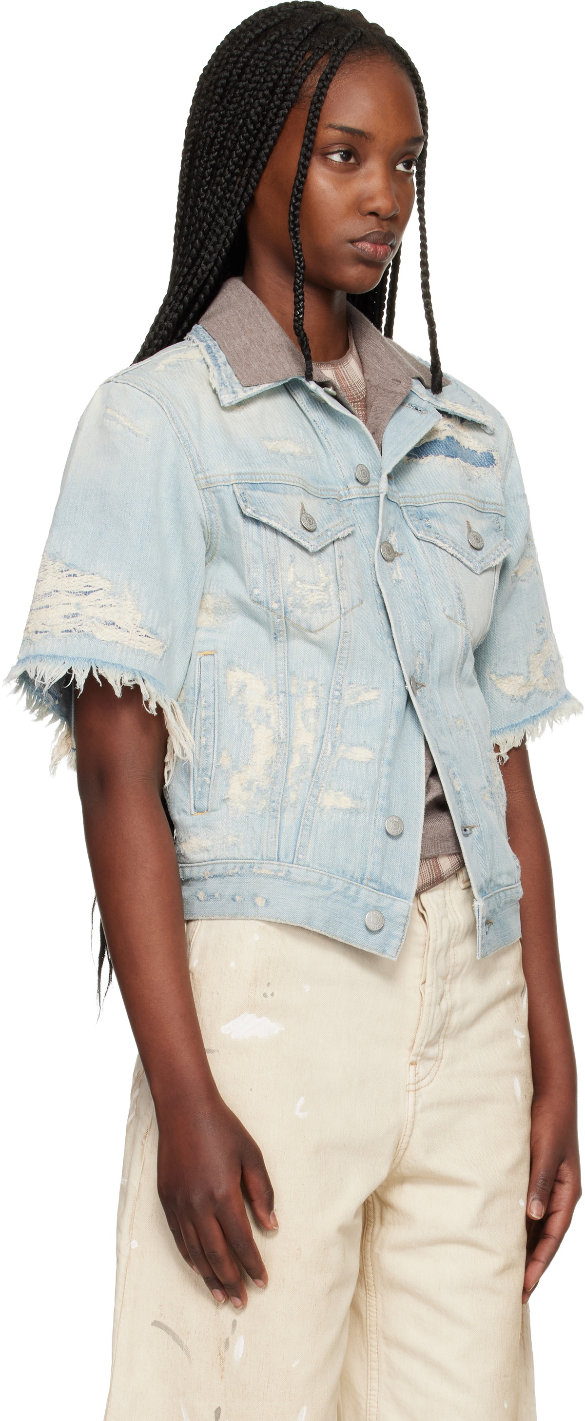 Acne Studios Blue Mended Denim Jacket