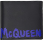 Alexander McQueen Black Graffiti Wallet