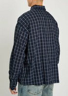 Won Hundred Maza Checked Cotton-blend Shirt Navy