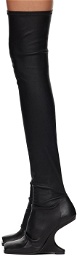 Rick Owens Lilies Black Cantilever 11 Thigh High Boots