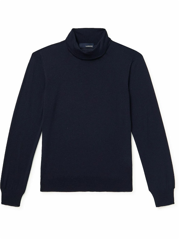 Photo: Lardini - Slim-Fit Wool Rollneck Sweater - Blue