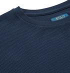 Polo Ralph Lauren - Logo-Embroidered Waffle-Knit Cotton-Blend Jersey Pyjama Top - Blue