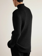 The Row - Robbie Ribbed Merino Wool Rollneck Sweater - Black