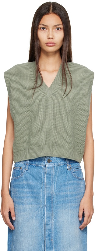 Photo: Wooyoungmi Green V-Neck Sweater Vest