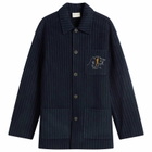 Drôle de Monsieur Men's Drole De Monsieur Pinstriped Jacket in Dark Navy