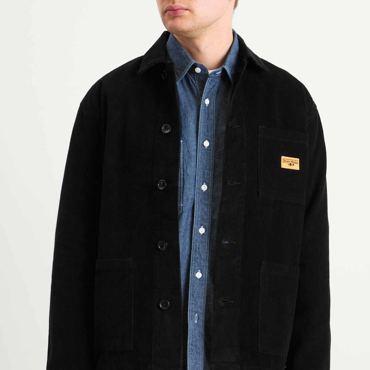 Service Works Men's Corduroy Chore Shirt in Black