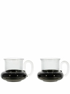 Tom Dixon Black Bump Glass Teacup Set