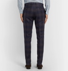 Etro - Navy Slim-Fit Checked Wool Suit Trousers - Navy