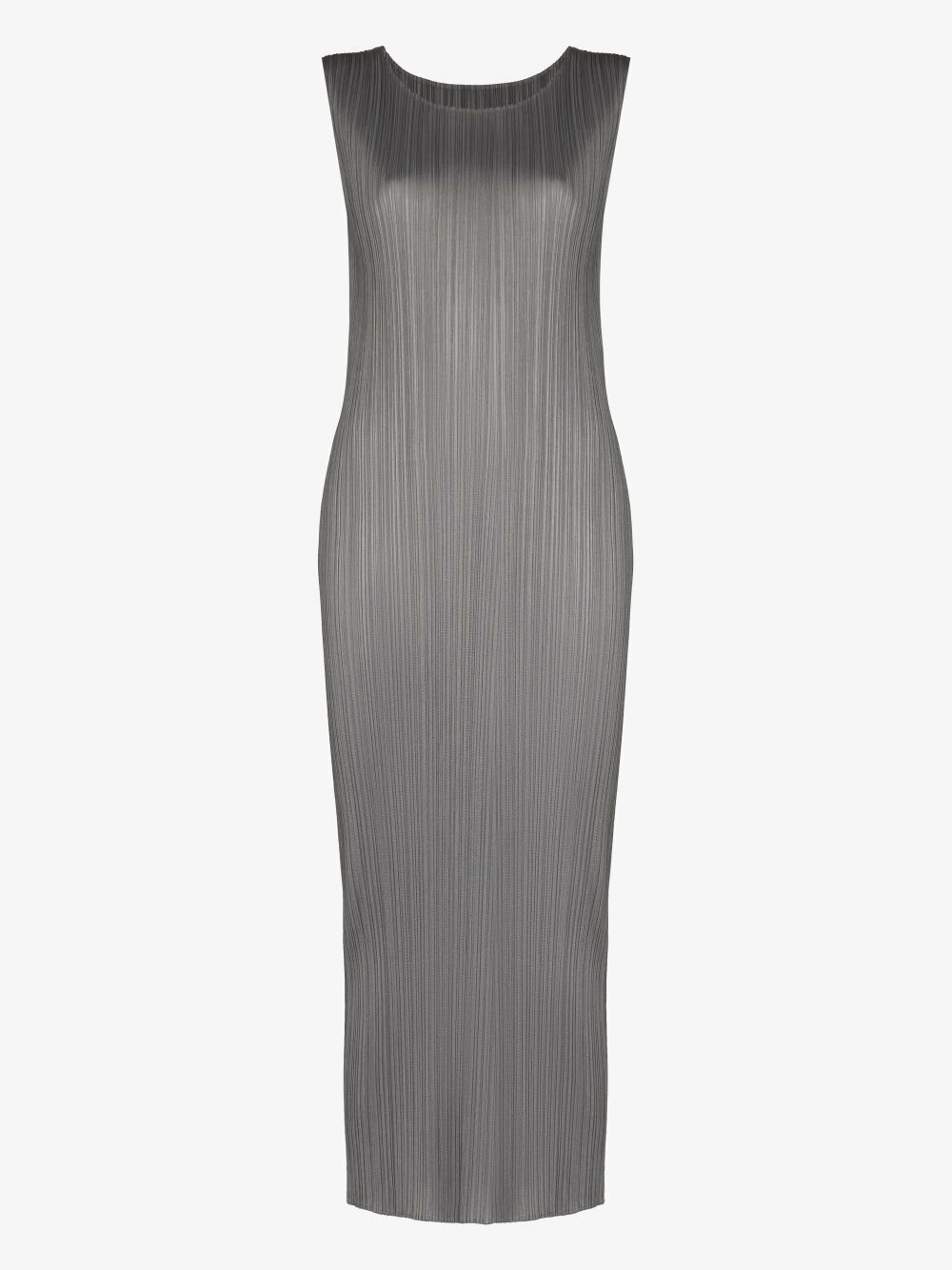 open lace back dress Pleats Please by Issey Miyake Periwinkle Pleated V-Neck Sleeveless Midi  Dress  Featherstone Vintage