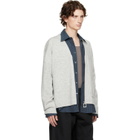 JW Anderson Gray V-Neck Zip-Up Cardigan