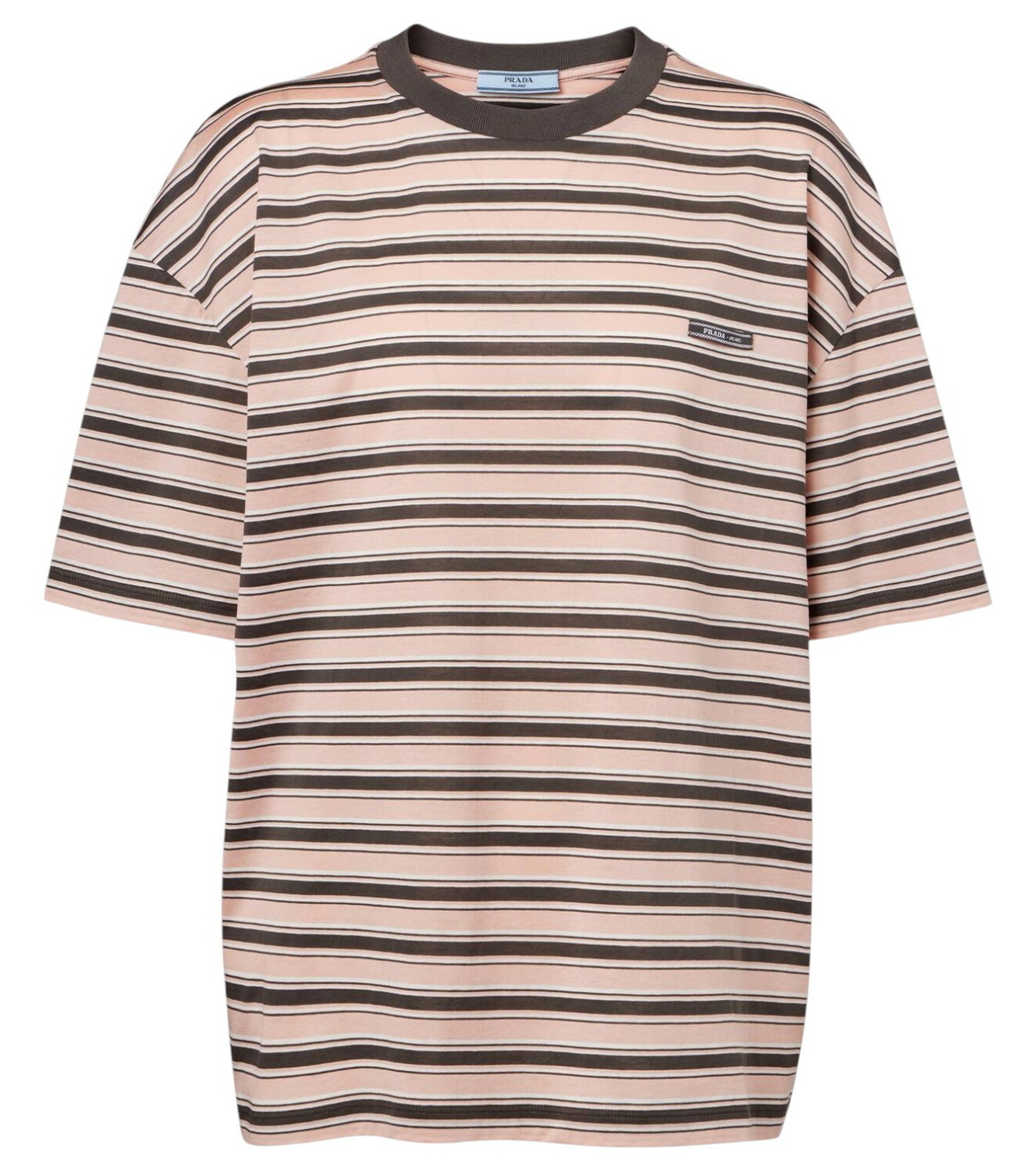 Prada White and Blue Chiffon Long T-Shirt Dress Prada